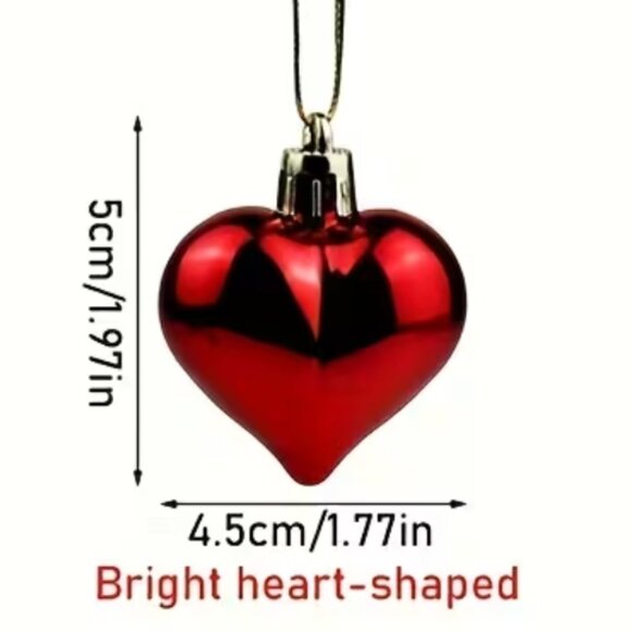 12pcs of Red Heart-Shaped Decorations - Picture 2 of 3